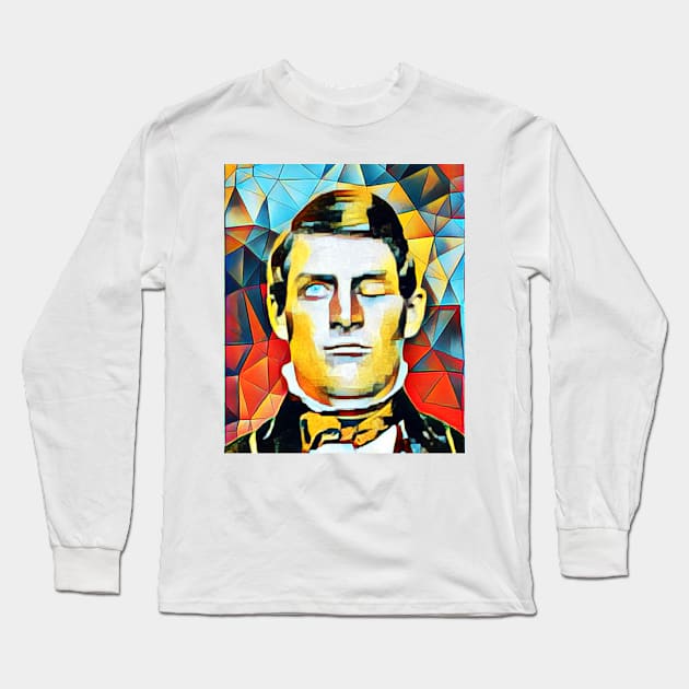 Phineas Gage Abstract Portrait | Phineas Gage Artwork 2 Long Sleeve T-Shirt by JustLit